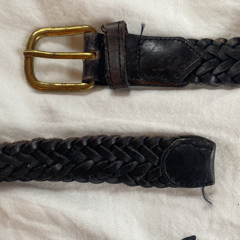 Genuine leather vintage belt size 28 black - Picture 2 of 6